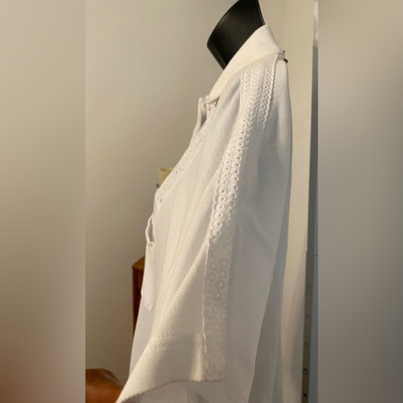 ✨3 for $30 Kooples SPORT Piquet Jersey & Lace Top. Color: White. Size: XS/S - Picture 7 of 11